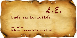 Leány Euridiké névjegykártya
